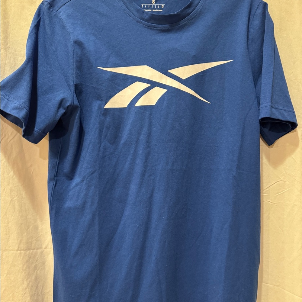 Reebok Men's Blue Tee with White Logo